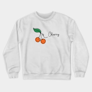 Cherry with leaf continuous one line drawing Crewneck Sweatshirt